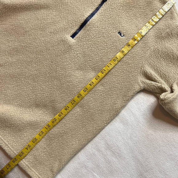 Vineyard Vines Beige 1/4 Zip Up Pull Over Fleece Jacket- S - Picture 6 of 11